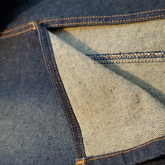 Laundry Dark Wash Blue Denim Zipfly Cotton Blend Skirt with Rhinestones Size 12 - Picture 15 of 15